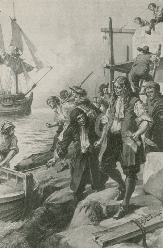 Winstanley porwany przez piratów (litografia) autorstwa Edward Frederick Skinner