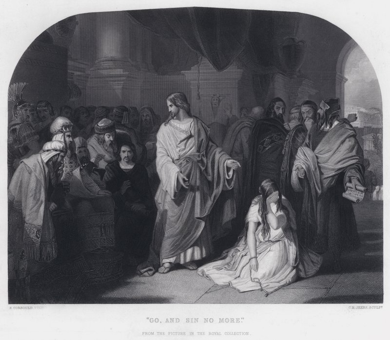 „Idź i nie grzesz więcej” (grawerunek) autorstwa Edward Henry (after) Corbould