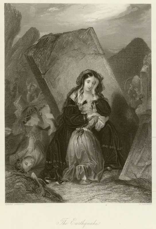 Trzęsienie ziemi autorstwa Edward Henry Corbould