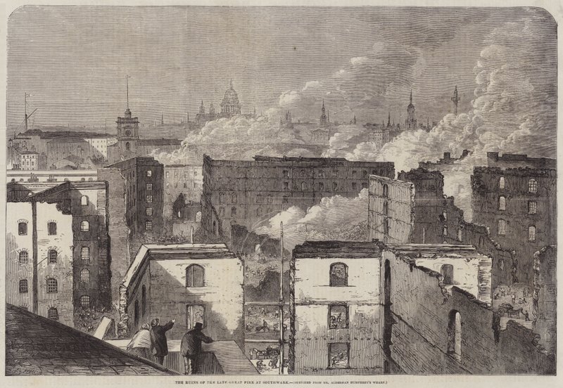 Ruiny późnego Wielkiego Pożaru w Southwark autorstwa Edward Hull