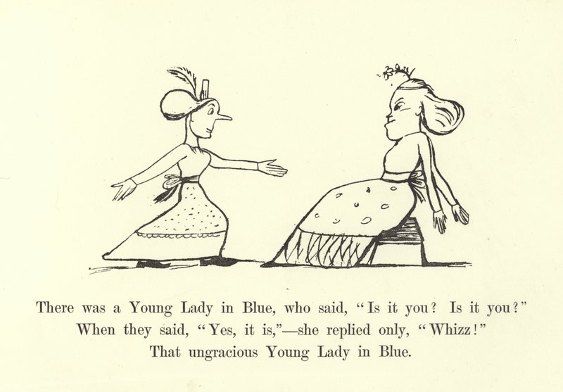 Była tam Młoda Dama w Niebieskim, która powiedziała: Czy to ty, czy to ty? autorstwa Edward Lear