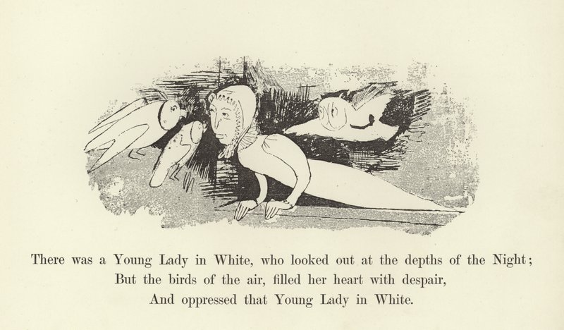 Była tam Młoda Dama w Bieli, która patrzyła w głąb Nocy autorstwa Edward Lear