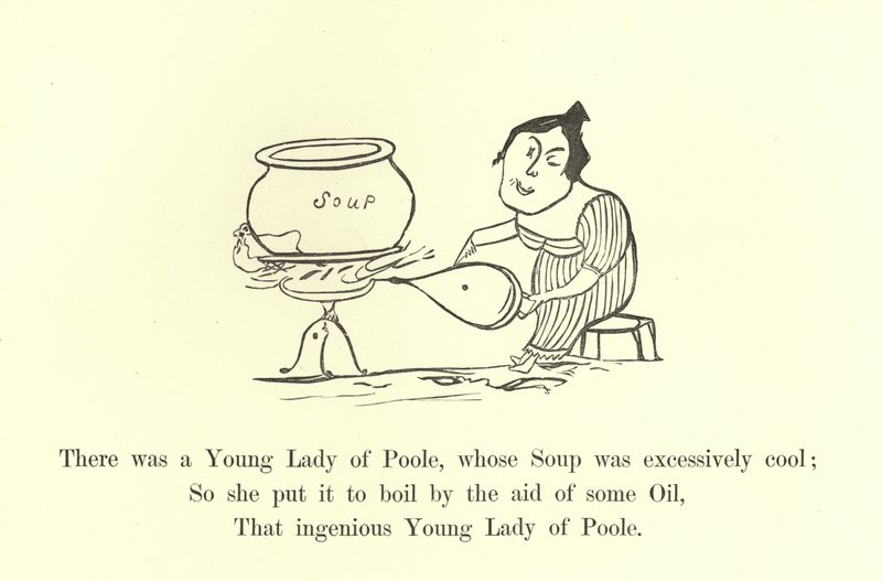Była Młoda Dama z Poole, której Zupa była przesadnie fajna autorstwa Edward Lear