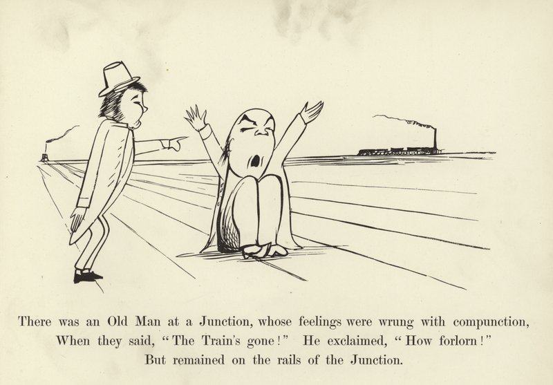Na skrzyżowaniu był stary człowiek, którego uczucia były złe ze skruchą autorstwa Edward Lear