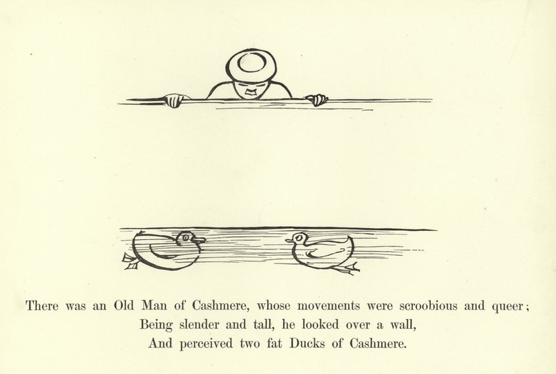 Był tam Stary Człowiek z Kaszmiru, którego ruchy były scroobous i dziwaczne autorstwa Edward Lear