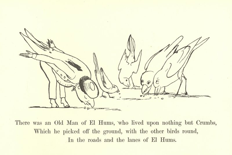 Był tam stary człowiek z El Hums, który żył tylko z okruchów autorstwa Edward Lear