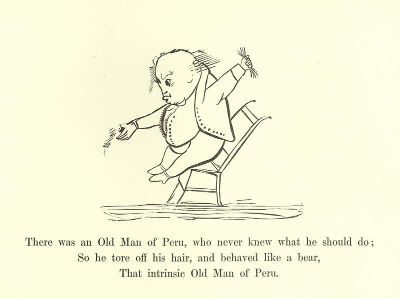 Był pewien starzec z Peru, który nigdy nie wiedział, co powinien zrobić autorstwa Edward Lear