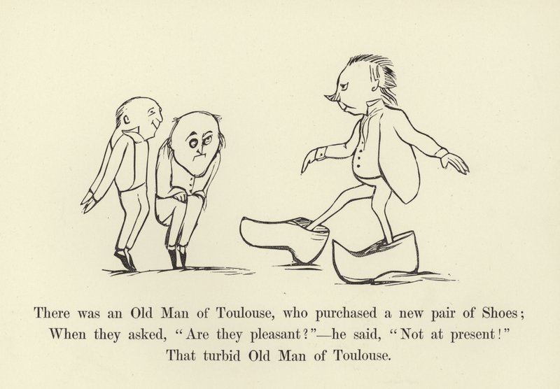Był tam stary człowiek z Tuluzy, który kupił nową parę butów autorstwa Edward Lear