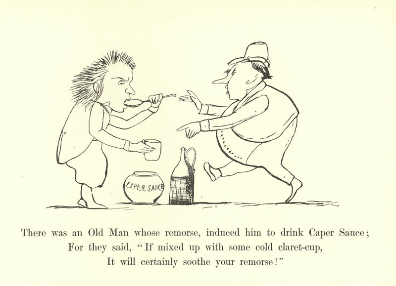 Był tam Stary Człowiek, którego wyrzuty sumienia skłoniły go do wypicia sosu kaparowego autorstwa Edward Lear