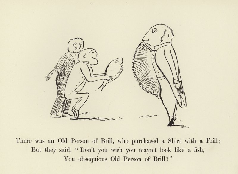 Był stary człowiek Brill, który kupił koszulę z falbanką autorstwa Edward Lear