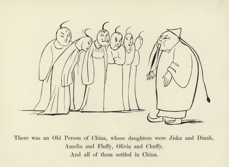 Była stara osoba z Chin, której córkami były Jiska i Dinah autorstwa Edward Lear