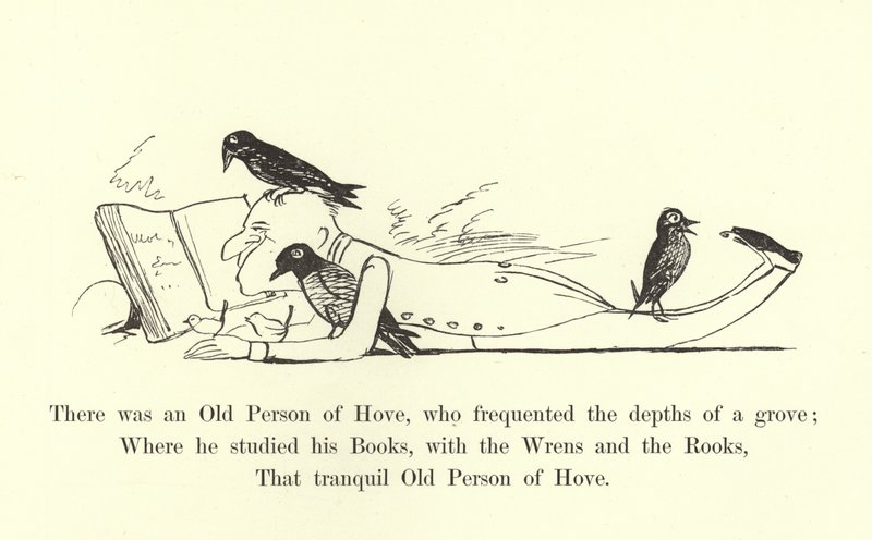 Była tam Stara Osoba z Hove, która bywała w głębinach zagajnika autorstwa Edward Lear