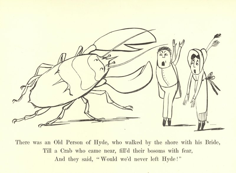 Był tam Stary Człowiek Hyde, który szedł brzegiem ze swoją Oblubienicą autorstwa Edward Lear
