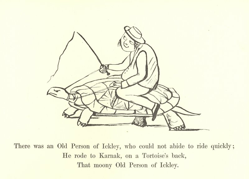 Był tam stary człowiek z Ickley, który nie mógł znieść szybkiej jazdy autorstwa Edward Lear