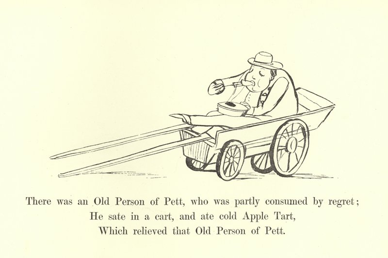 Była tam Stara Osoba Petta, którą częściowo pochłonął żal autorstwa Edward Lear