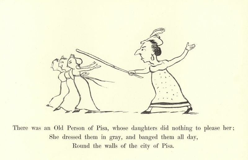 Była tam Stara Osoba z Pizy, której córki nie robiły nic, by jej zadowolić autorstwa Edward Lear
