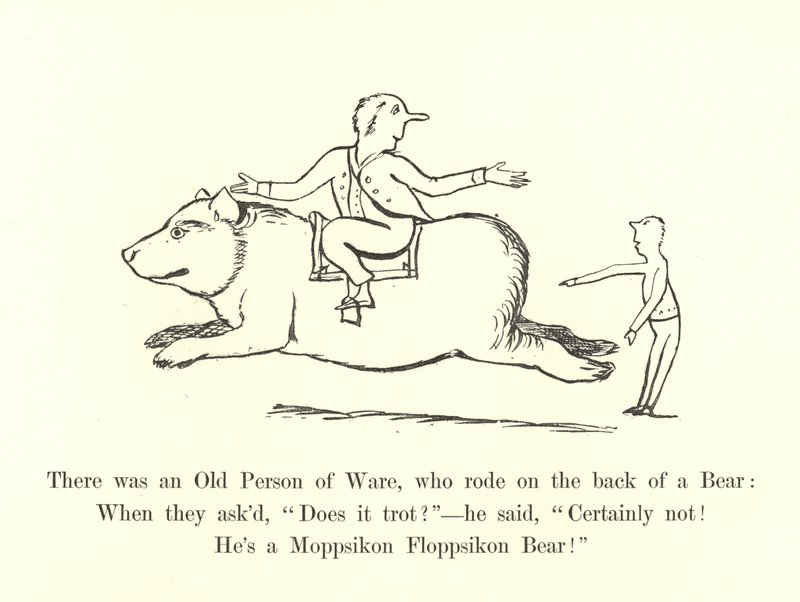 Był sobie stary człowiek z Ware, który jechał na grzbiecie niedźwiedzia autorstwa Edward Lear
