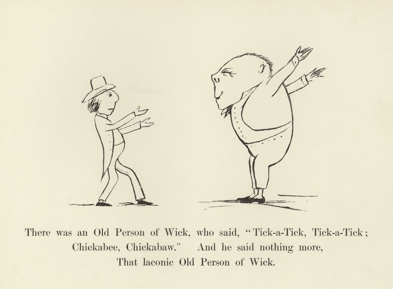 Był tam stary człowiek Wick, który powiedział: Kleszcz, Kleszcz, Kleszcz; Chickabee, Chickabaw autorstwa Edward Lear