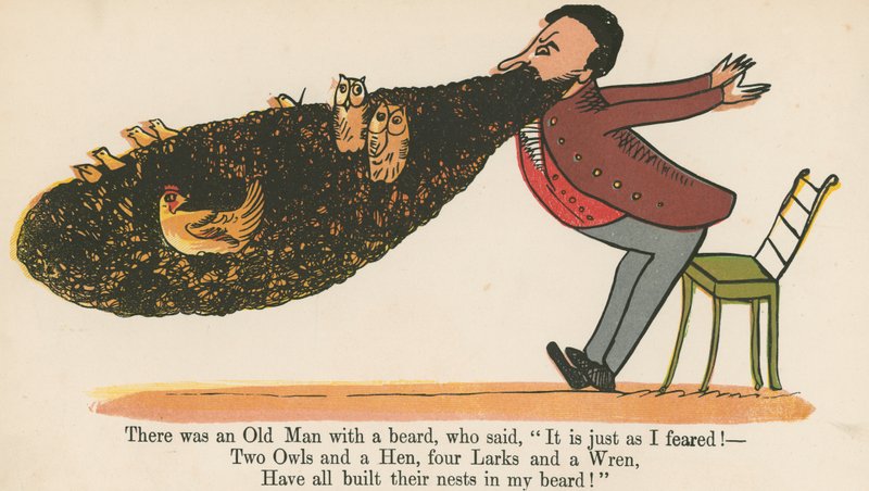 Był tam staruszek z brodą, który powiedział: „Jest tak, jak się obawiałem!”, z „Księgi bzdur”, wydanej przez Frederick Warne and Co., Londyn, ok. 1875 r. autorstwa Edward Lear