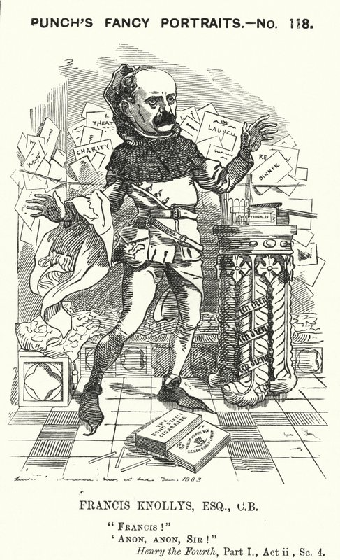 Karykatura ciosowa: Francis Knollys, prywatny sekretarz księcia Walii (rycina) autorstwa Edward Linley (after) Sambourne