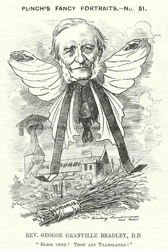 Punch cartoon: George Granville Bradley, angielski boski, uczony i dziekan Westminsteru (grafika) autorstwa Edward Linley (after) Sambourne
