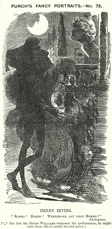 Punch cartoon: Henry Irving, angielski aktor (grafika) autorstwa Edward Linley (after) Sambourne