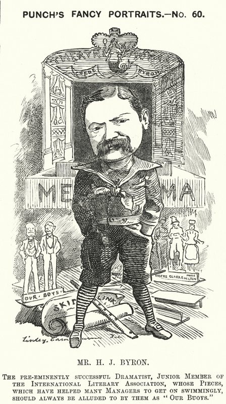 Kreskówka dziurkacza: Henry James Byron, angielski dramaturg (grafika) autorstwa Edward Linley (after) Sambourne