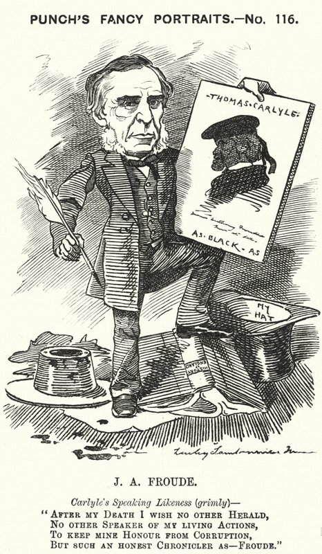 Punch cartoon: James Anthony Froude, angielski historyk, powieściopisarz i biograf (grafika) autorstwa Edward Linley (after) Sambourne