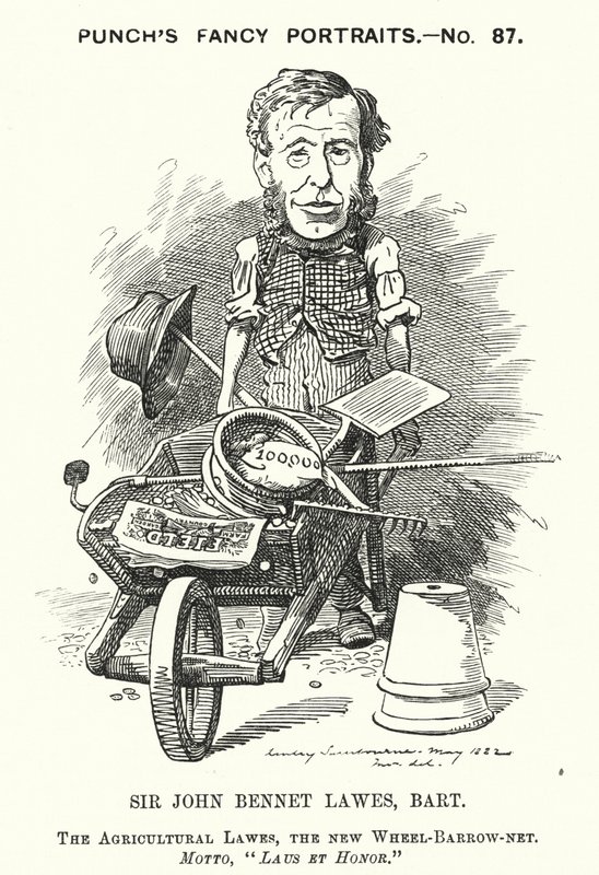 Karykatura dziurkacza: John Bennet Lawes, angielski przedsiębiorca i naukowiec rolny (grafika) autorstwa Edward Linley (after) Sambourne