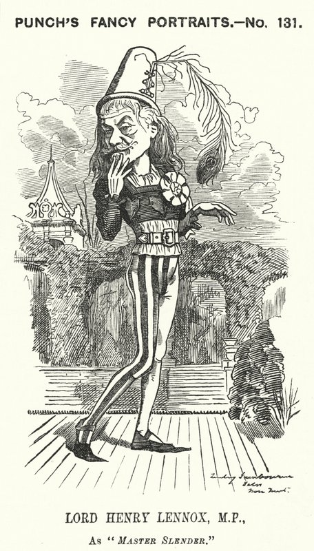 Karykatura dziurkacza: Lord Henry Lennox, angielski konserwatywny polityk (grafika) autorstwa Edward Linley (after) Sambourne