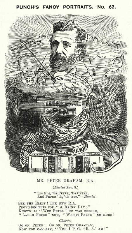 Punch cartoon: Peter Graham, szkocki artysta (grafika) autorstwa Edward Linley (after) Sambourne