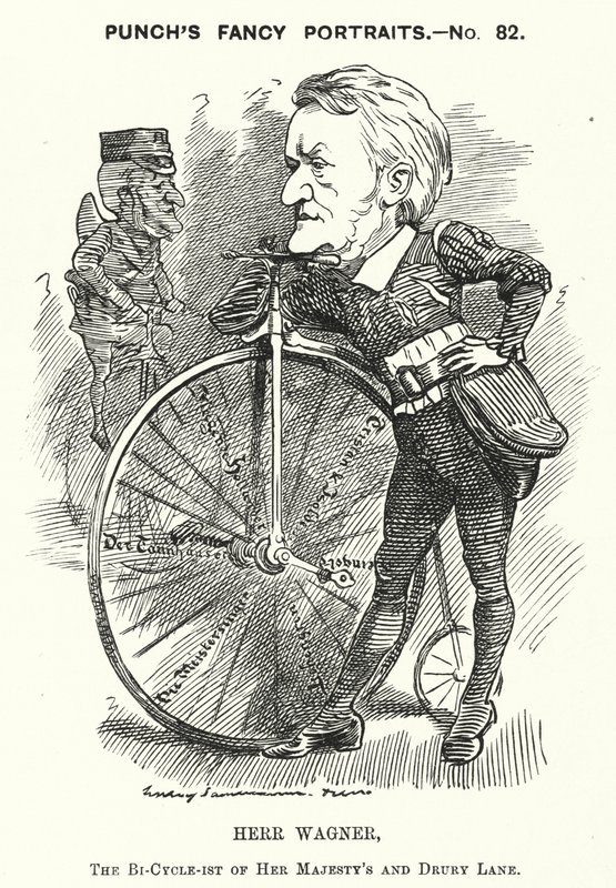 Punch cartoon: Richard Wagner, niemiecki kompozytor (grafika) autorstwa Edward Linley (after) Sambourne