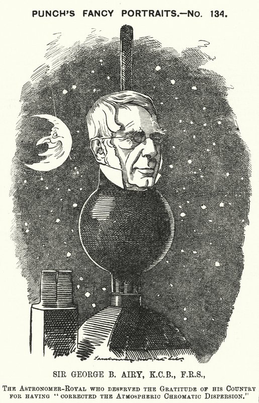 Kreskówka dziurkacza: Sir George Biddell Airy, angielski Astronomer Royal (rycina) autorstwa Edward Linley (after) Sambourne