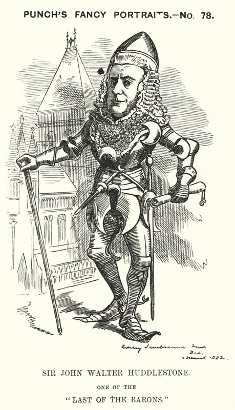 Karykatura dziurkacza: Sir John Walter Huddleston, angielski prawnik i sędzia (grafika) autorstwa Edward Linley (after) Sambourne