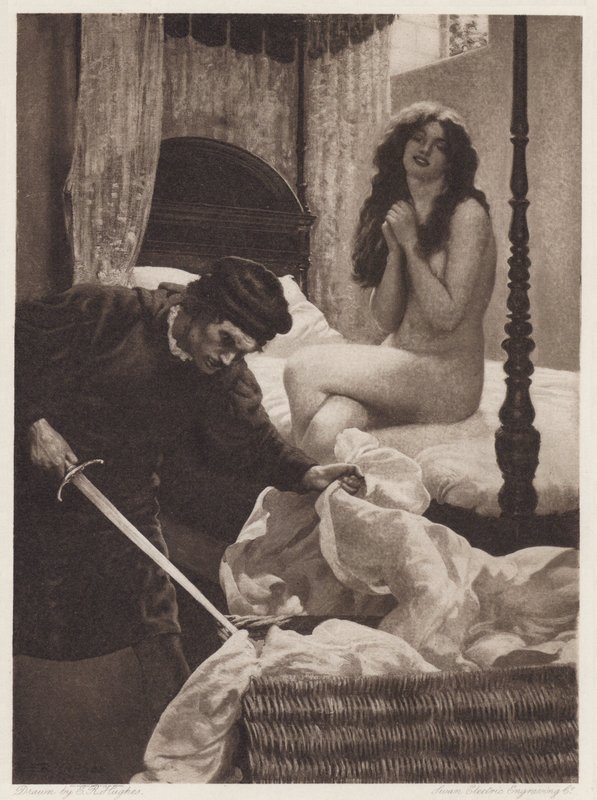 Il Pecorone: Dzień I, Powieść II, Lekcja Miłości (lito) autorstwa Edward Robert Hughes
