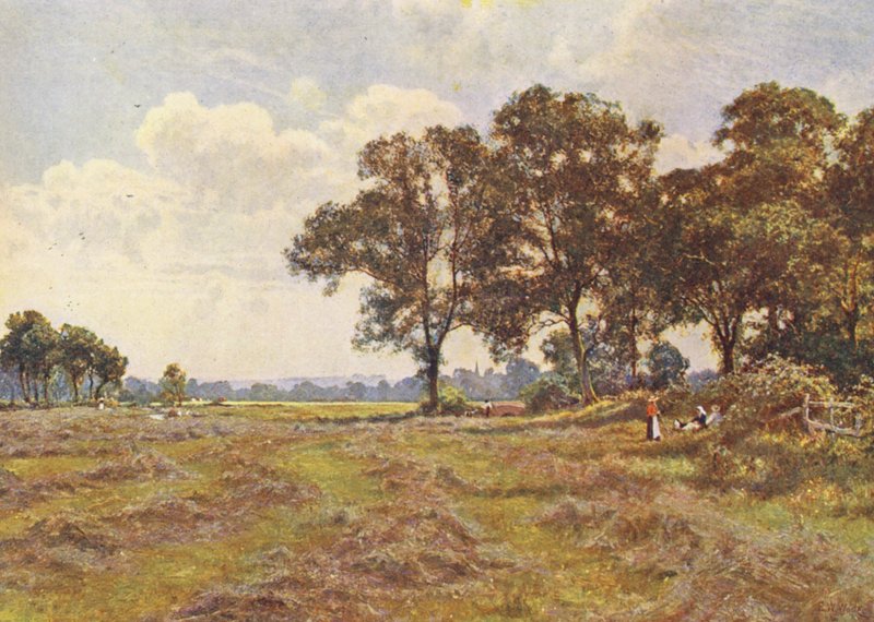 Powietrze pachniało podrzuconą i wysuszoną trawą (kolorowa litografia) autorstwa Edward Wilkins Waite