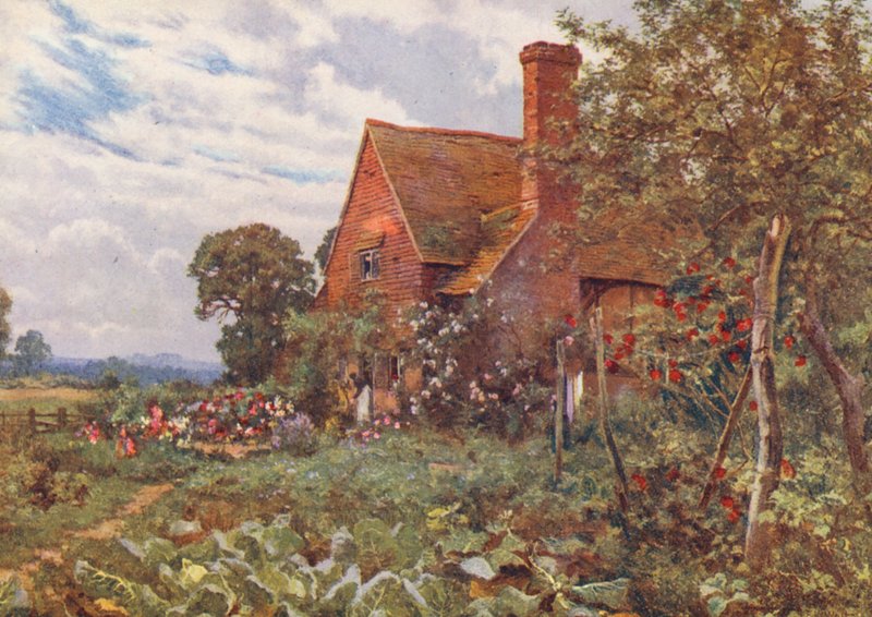 Samotny domek, w którym mieszkam (litografia kolorowa) autorstwa Edward Wilkins Waite