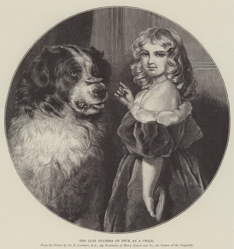 Zmarła księżna Teck jako dziecko autorstwa Edwin Landseer