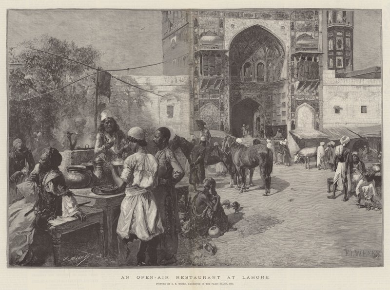 Restauracja na świeżym powietrzu w Lahore autorstwa Edwin Lord Weeks