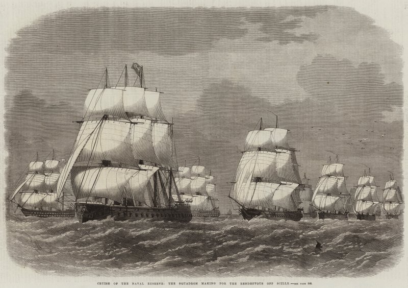 Rejs rezerwatu marynarki wojennej, eskadra zmierzająca do Rendezvous off Scilly autorstwa Edwin Weedon