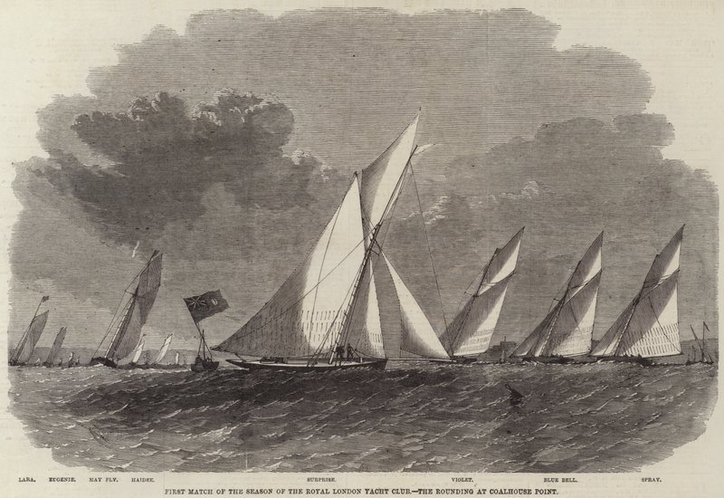 Pierwszy mecz sezonu Royal London Yacht Club, zaokrąglenie w Coalhouse Point autorstwa Edwin Weedon