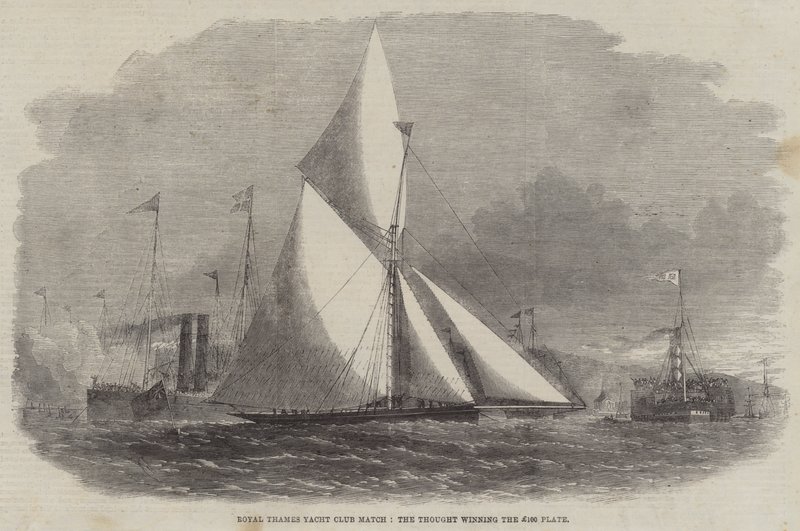 Royal Thames Yacht Club Match, Myśl wygrywająca 100 funtów Plate autorstwa Edwin Weedon