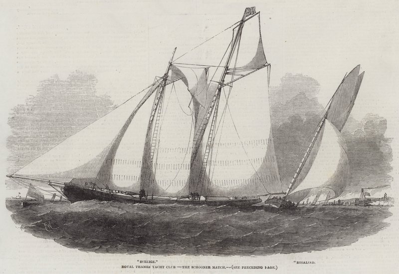 Royal Thames Yacht Club, mecz szkunera autorstwa Edwin Weedon