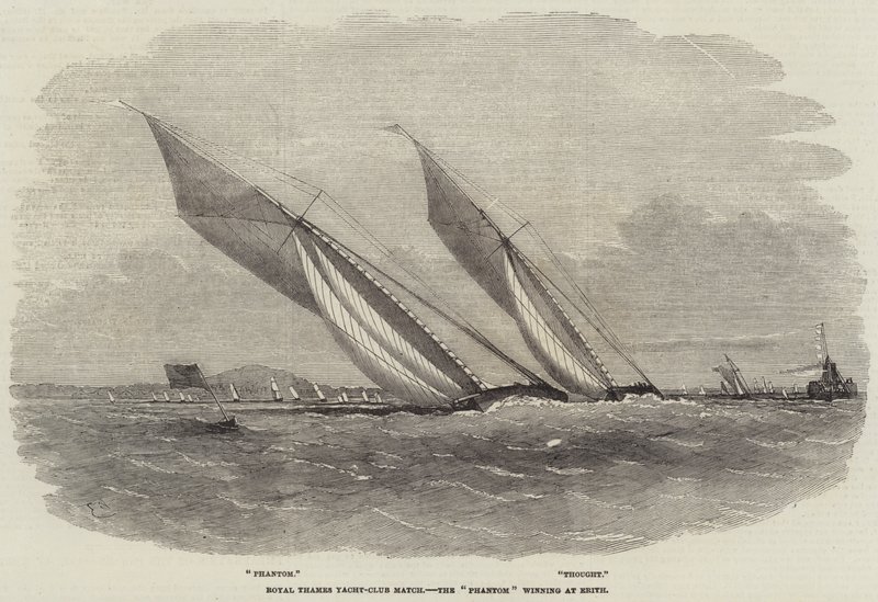 Royal Thames Yacht-Club Match, Upiór wygrywający w Erith autorstwa Edwin Weedon