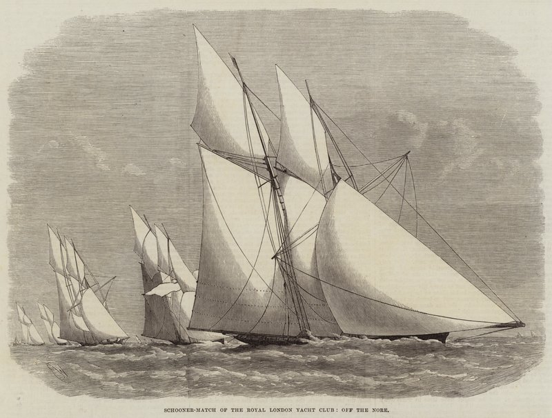 Schooner-Match Royal London Yacht Club, przy Nore autorstwa Edwin Weedon