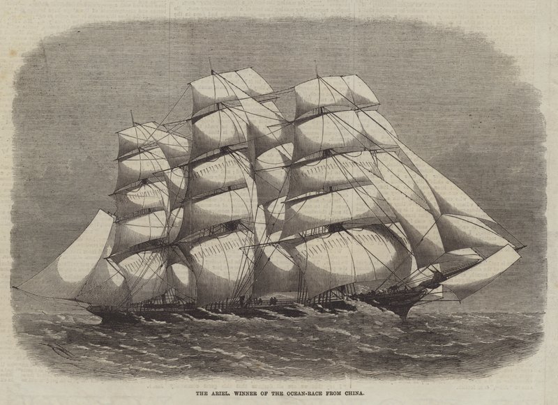 Ariel, zwycięzca wyścigu oceanicznego z Chin autorstwa Edwin Weedon