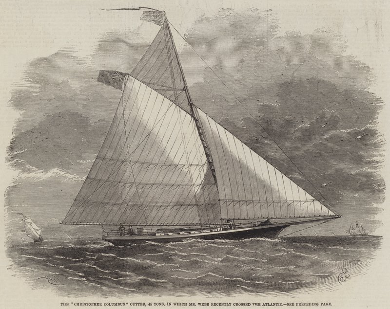 Cutter Christopher Columbus, 45 ton, którym Webb niedawno przepłynął Atlantyk autorstwa Edwin Weedon