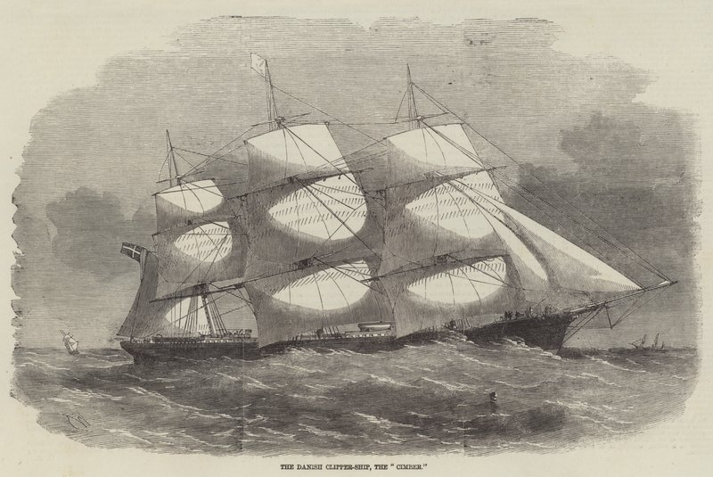 Duński Clipper-Ship, Cimber autorstwa Edwin Weedon