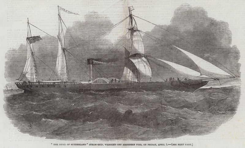 Parowiec Duke of Sutherland rozbił się przy Aberdeen Pier w piątek, 1 kwietnia autorstwa Edwin Weedon