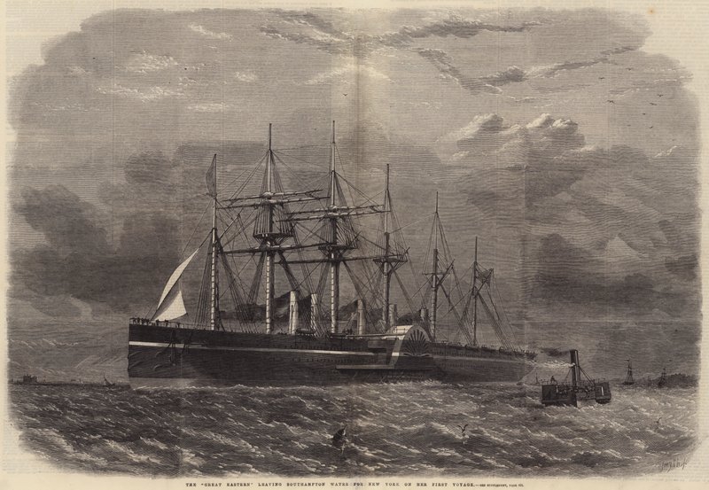 Great Eastern opuszcza Southampton Water do Nowego Jorku w swoją pierwszą podróż autorstwa Edwin Weedon